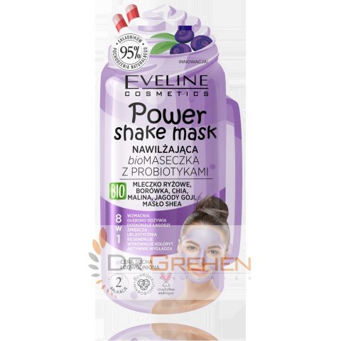 EVELINE Eveline Power Shake Mask Nawilżająca Bio Maseczka z probiotykami 8w1 10ml EVELINE Eveline Power Shake Mask Nawilżająca Bio Maseczka z probiotykami 8w1 10ml