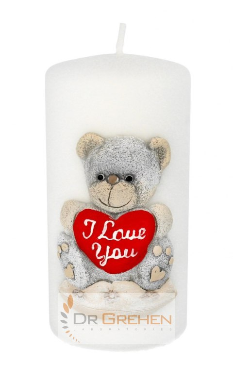 SWIECE ARTMAN Świeca ozdobna Teddy biała - walec duży 1szt SWIECE ARTMAN Świeca ozdobna Teddy biała - walec duży 1szt