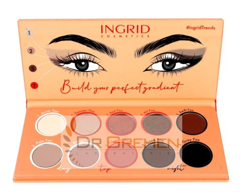 VERONA Ingrid Foxy Eyes Paleta cieni do powiek (10 odcieni) 12g VERONA Ingrid Foxy Eyes Paleta cieni do powiek (10 odcieni) 12g